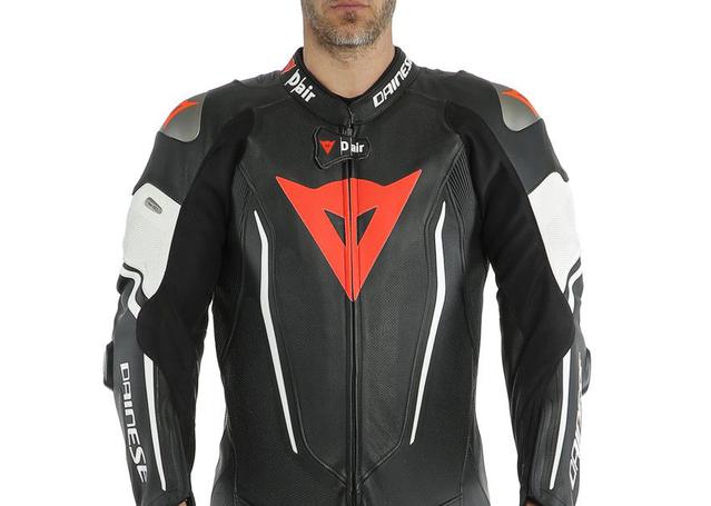 DAINESE MISANO 2 D-AIR 1PC PERFORATED SUIT BLACK WHITE