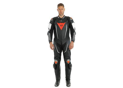 DAINESE MISANO 2 D-AIR 1PC PERFORATED SUIT BLACK WHITE