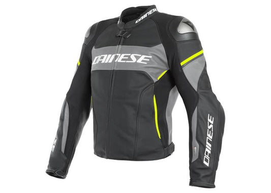 DAINESE RACING 3 D-AIR PERFORATED JACKET BLACK GREY FLURO YELLOW