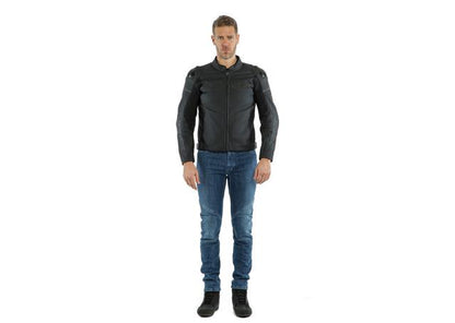 DAINESE AGILE LEATHER JACKET MATT BLACK