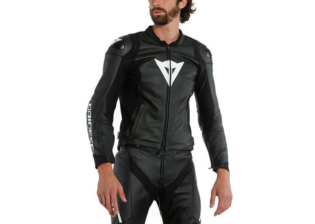 DAINESE SPORT PRO LEATHER JACKET BLACK WHITE