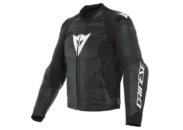 DAINESE SPORT PRO PERFORATED LEATHER JACKET BLACK WHITE