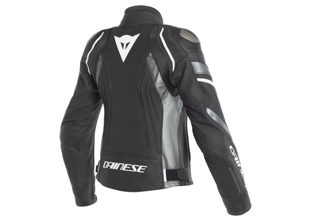 DAINESE AVRO 4 LADY LEATHER JACKET BLACK MATT WHITE