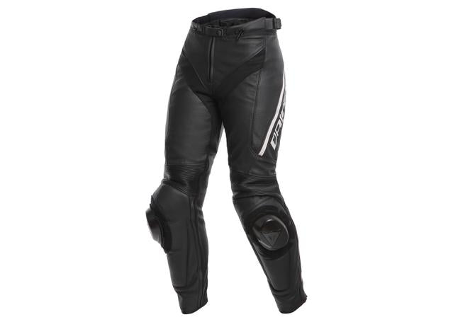 DAINESE DELTA 3 LADY LEATHER PANTS BLACK WHITE