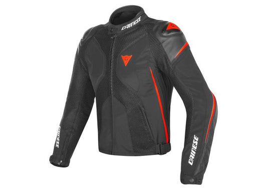 DAINESE SUPER RIDER D-DRY JACKET BLACK FLURO RED