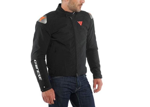 DAINESE INDOMITA D-DRY XT JACKET BLACK MATT FLURO RED