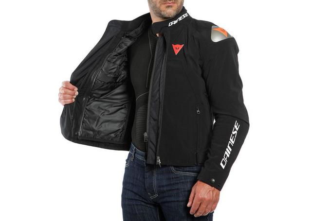 DAINESE INDOMITA D-DRY XT JACKET BLACK MATT FLURO RED