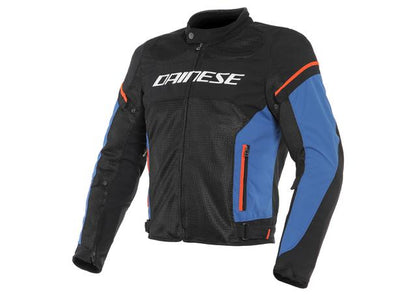 DAINESE AIR FRAME D1 TEXTILE JACKET BLACK LIGHT BLUE FLURO RED