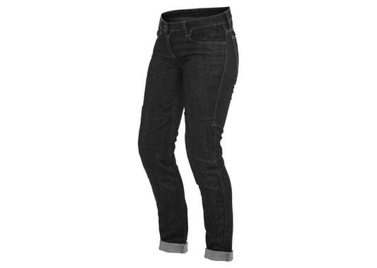 DAINESE DENIM SLIM LADY TEXTILE PANTS BLACK