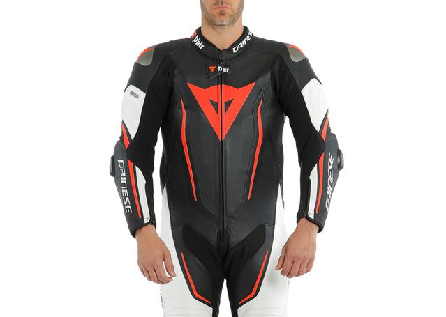 DAINESE MISANO 2 D-AIR 1PC PERFORATED BLACK WHITE RED