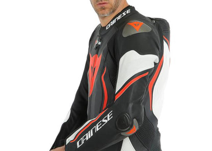 DAINESE MISANO 2 D-AIR 1PC PERFORATED BLACK WHITE RED