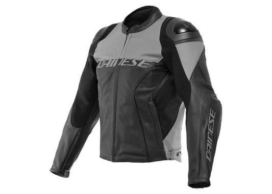 DAINESE RACING 4 PERFORATED LEATHER JACKET BLACK GREY