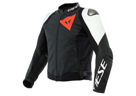 DAINESE SPORTIVA LEATHER JACKET BLACK WHITE