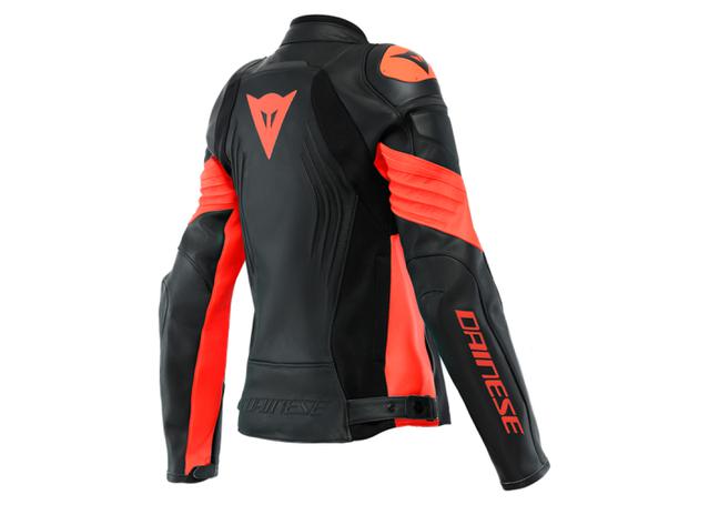 DAINESE RACING 4 LADY LEATHER JACKET BLACK RED