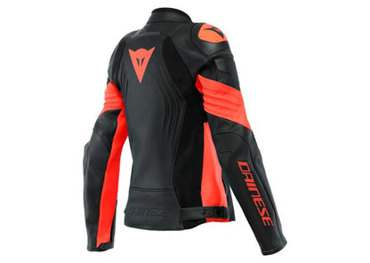 DAINESE RACING 4 LADY LEATHER JACKET BLACK RED