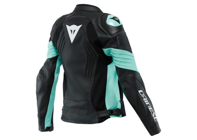 DAINESE RACING 4 LADY PERFORATED LEATHER JACKET AQUA BLACK