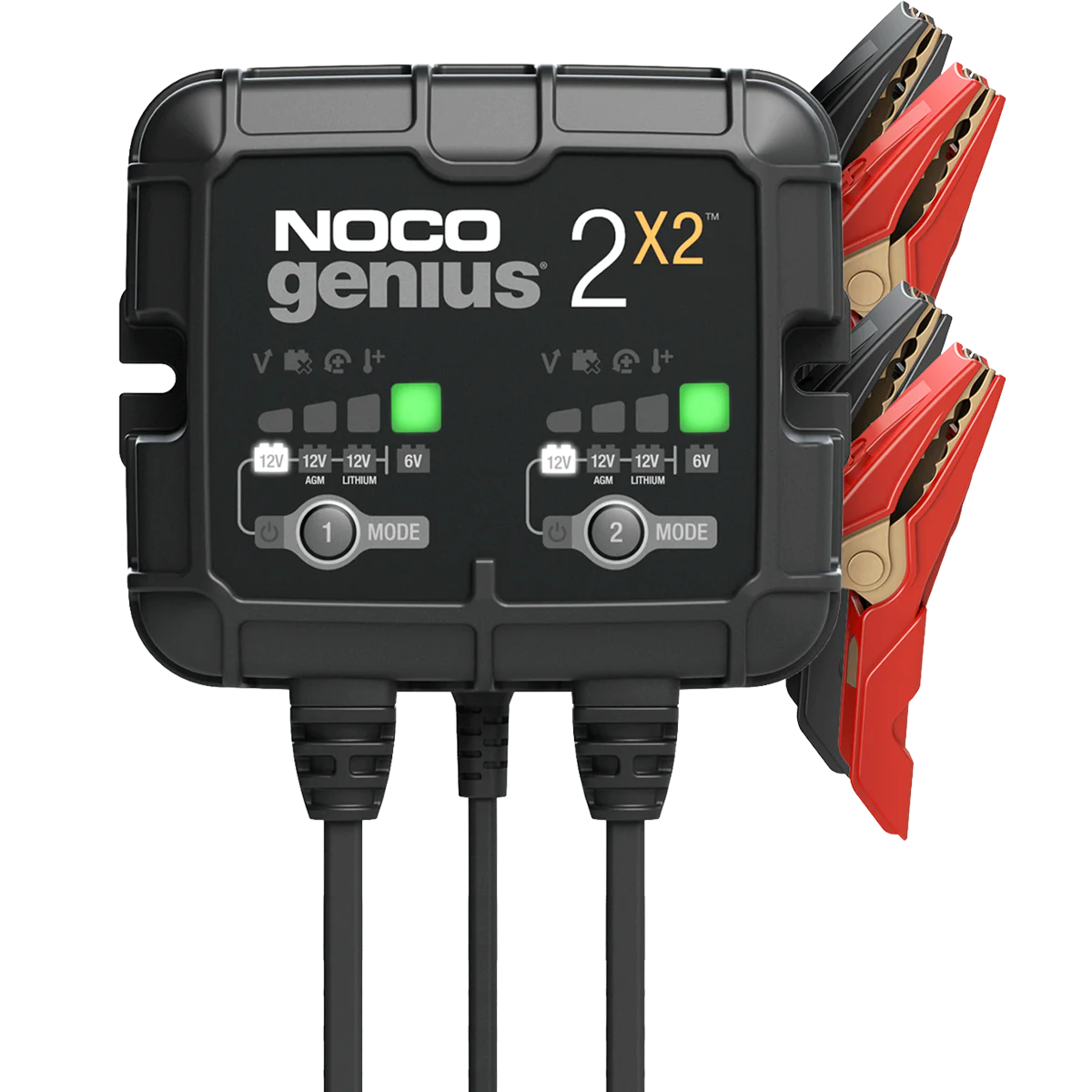 Noco Genius 2X2 : Bank Charger - 6/12V 2A X 2 Batteries