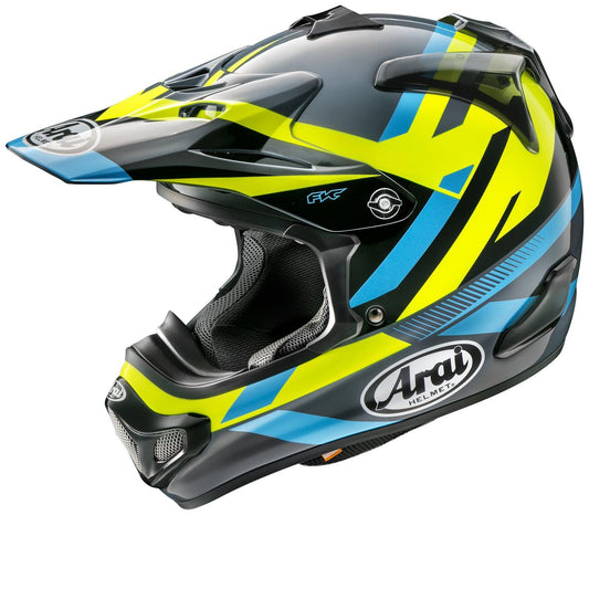 Arai VX-Pro 4 Machine Black Blue Yellow Helmet