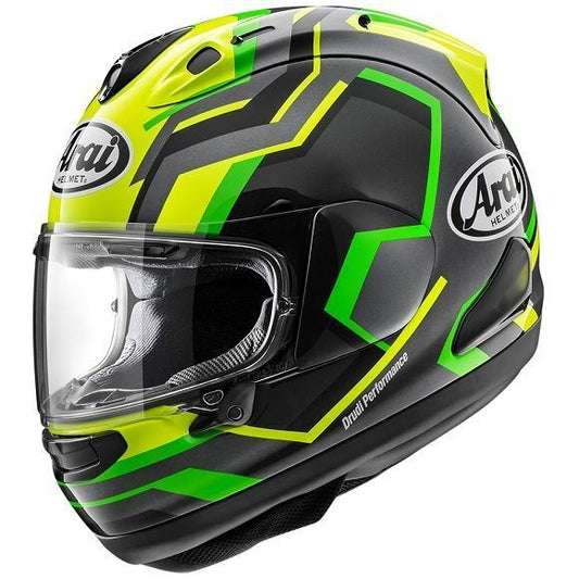 Arai RX-7V EVO RSW Helmet - Green/Yellow/Grey