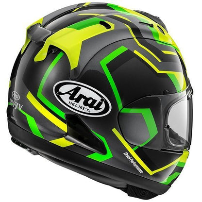 Arai RX-7V EVO RSW Helmet - Green/Yellow/Grey