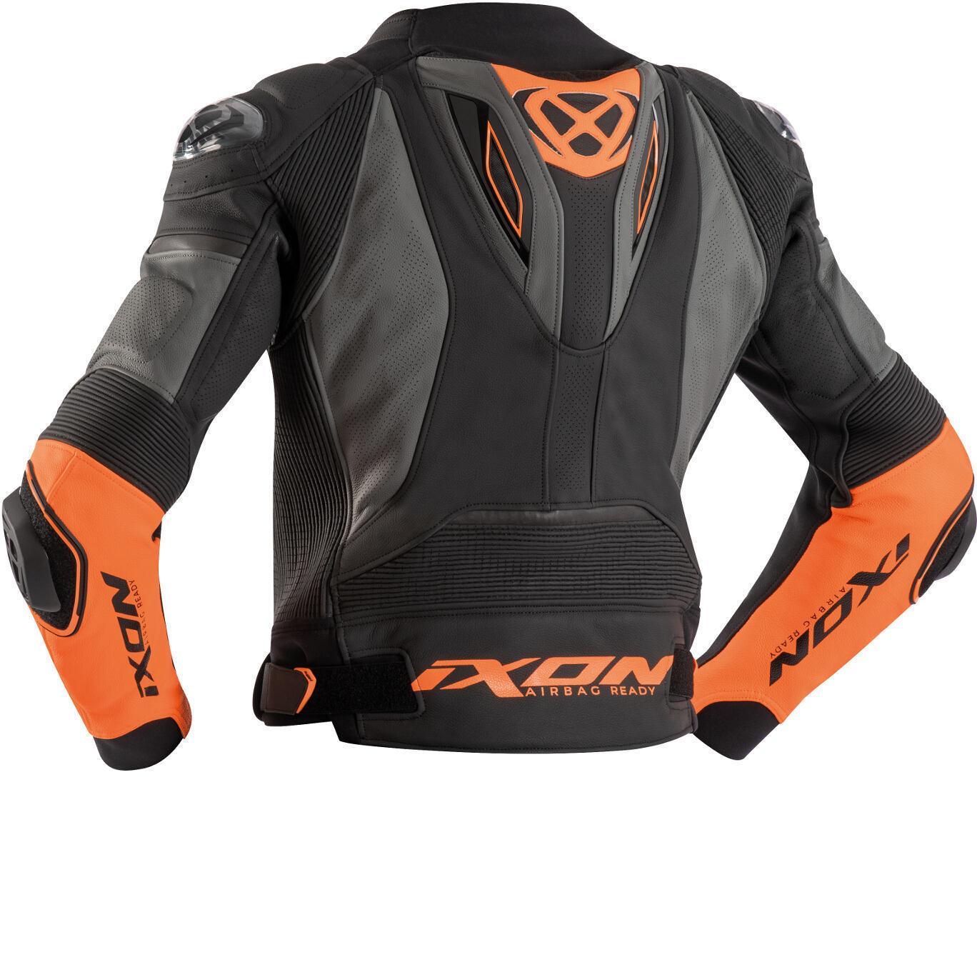 Ixon Vendetta Evo Leather Jacket - Black/Anthracite/Orange