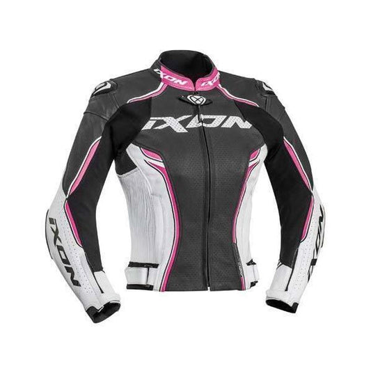 Ixon Ladies Vortex Black Pink Leather Jacket