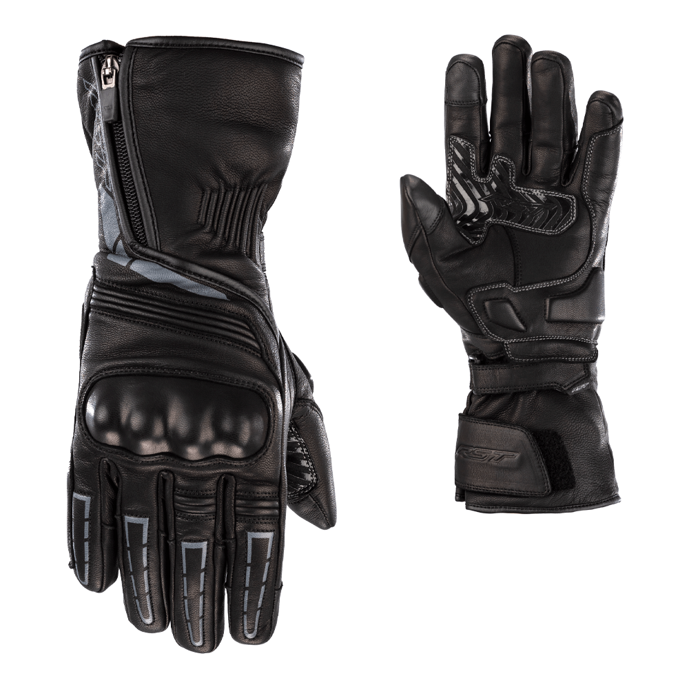 RST Storm 2 Leather Waterproof Black Gloves