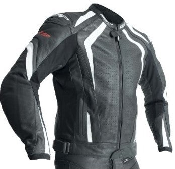 RST R-18 CE Black/White Leather Jacket