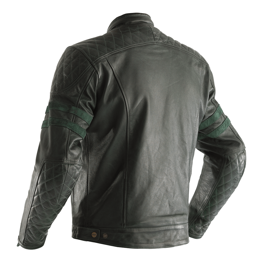 RST IOM TT Hillberry Green Leather Jacket