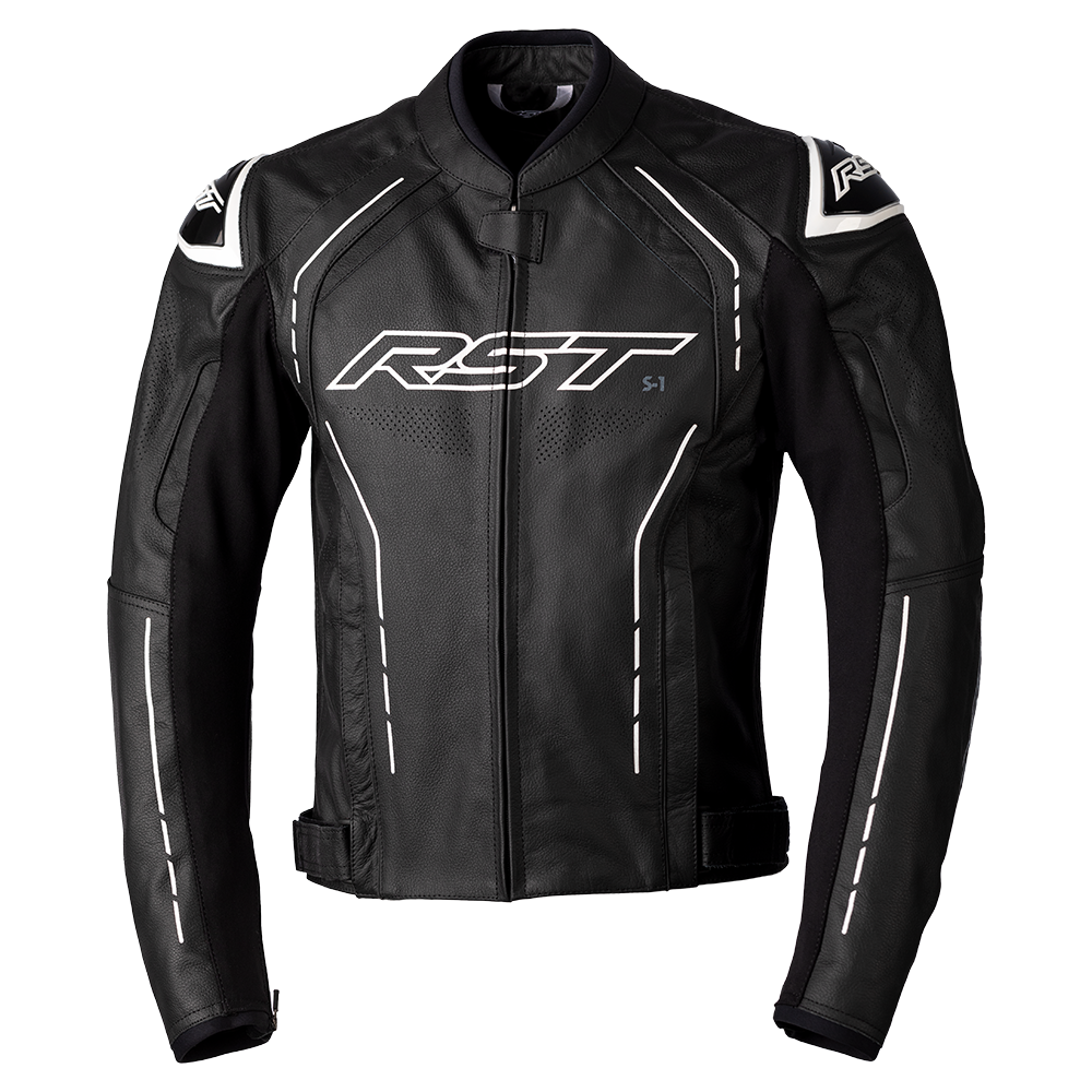 RST S-1 Black/White Leather Jacket