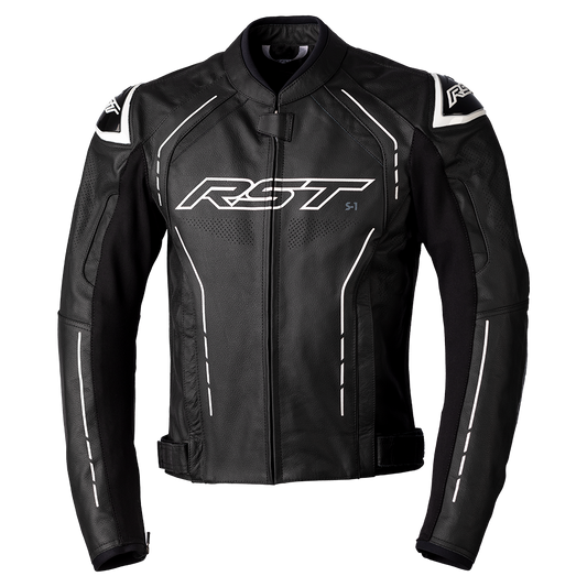 RST S-1 Black/White Leather Jacket