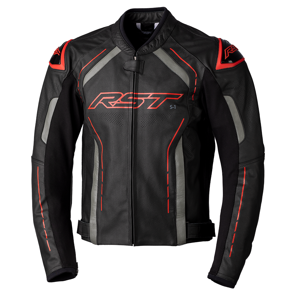 RST S-1 Black/Grey/Red Leather Jacket