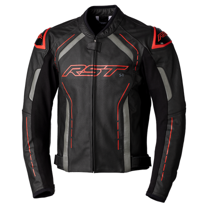 RST S-1 Black/Grey/Red Leather Jacket