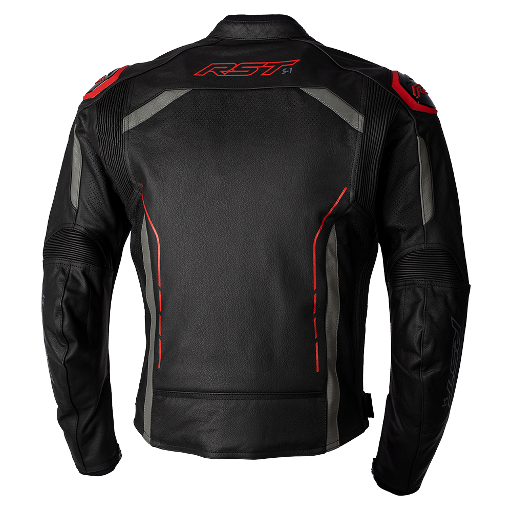 RST S-1 Black/Grey/Red Leather Jacket