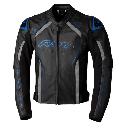 RST S-1 Black/Grey/Blue Leather Jacket