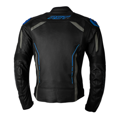 RST S-1 Black/Grey/Blue Leather Jacket