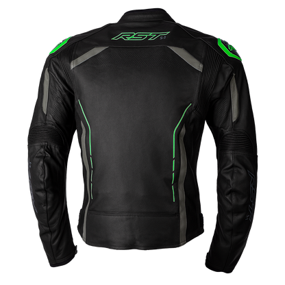 RST S-1 Black/Grey/Neon Green Leather Jacket