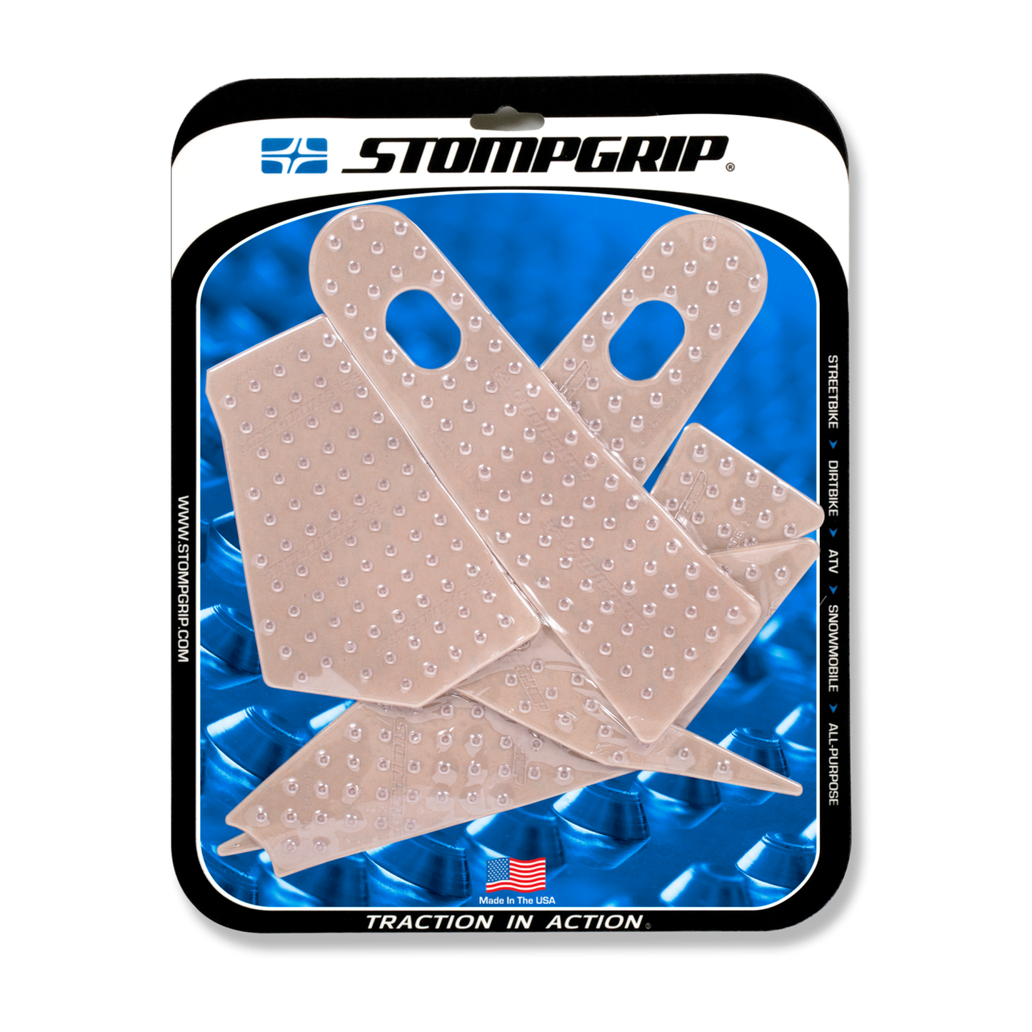 Stompgrip Volcano Tank Grips Clear for Kawasaki KX 450F 19-20