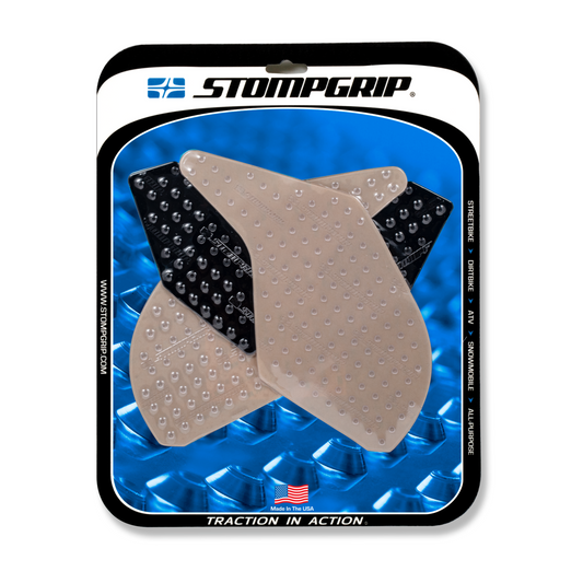 Stompgrip Volcano Tank Grips Clear for Kawasaki Ninja 250/Z250SL/Ninja 300/Z300 Models