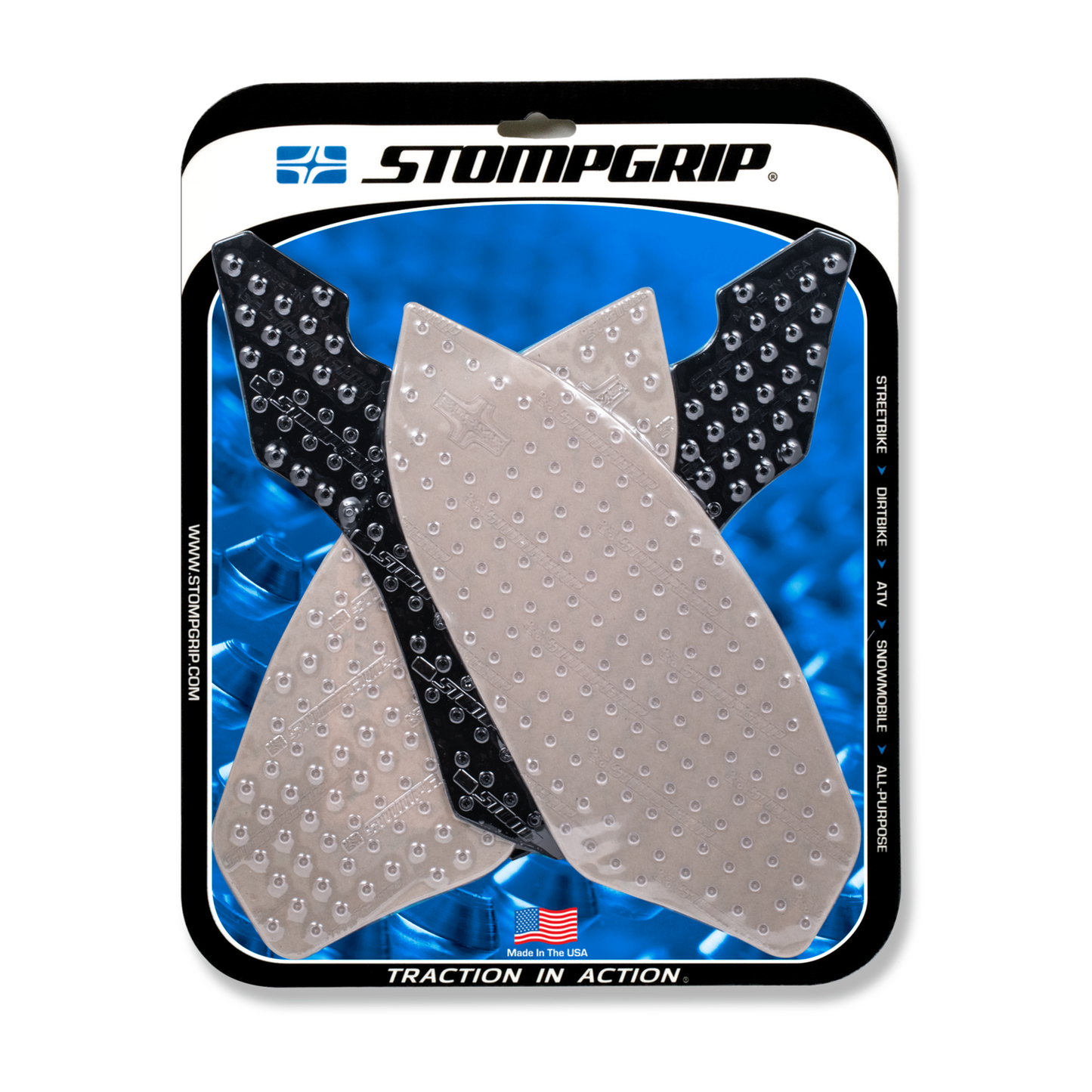 Stompgrip Volcano Tank Grips Clear for BMW S1000RR 09-14/HP4 13-15