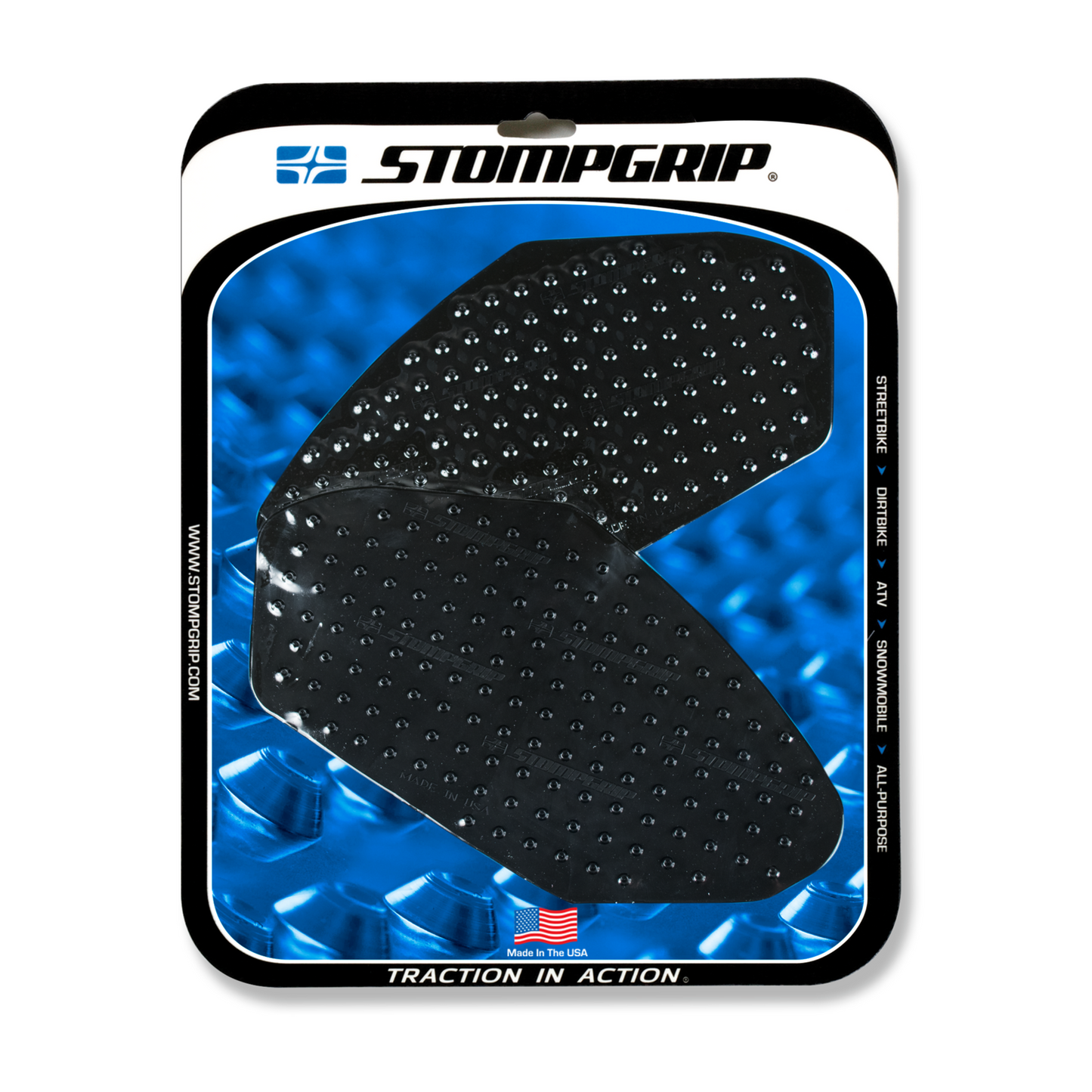 Stompgrip Volcano Tank Grips Black for Kawasaki Ninja 650 ABS Models/Z400 ABS/Z650 ABS