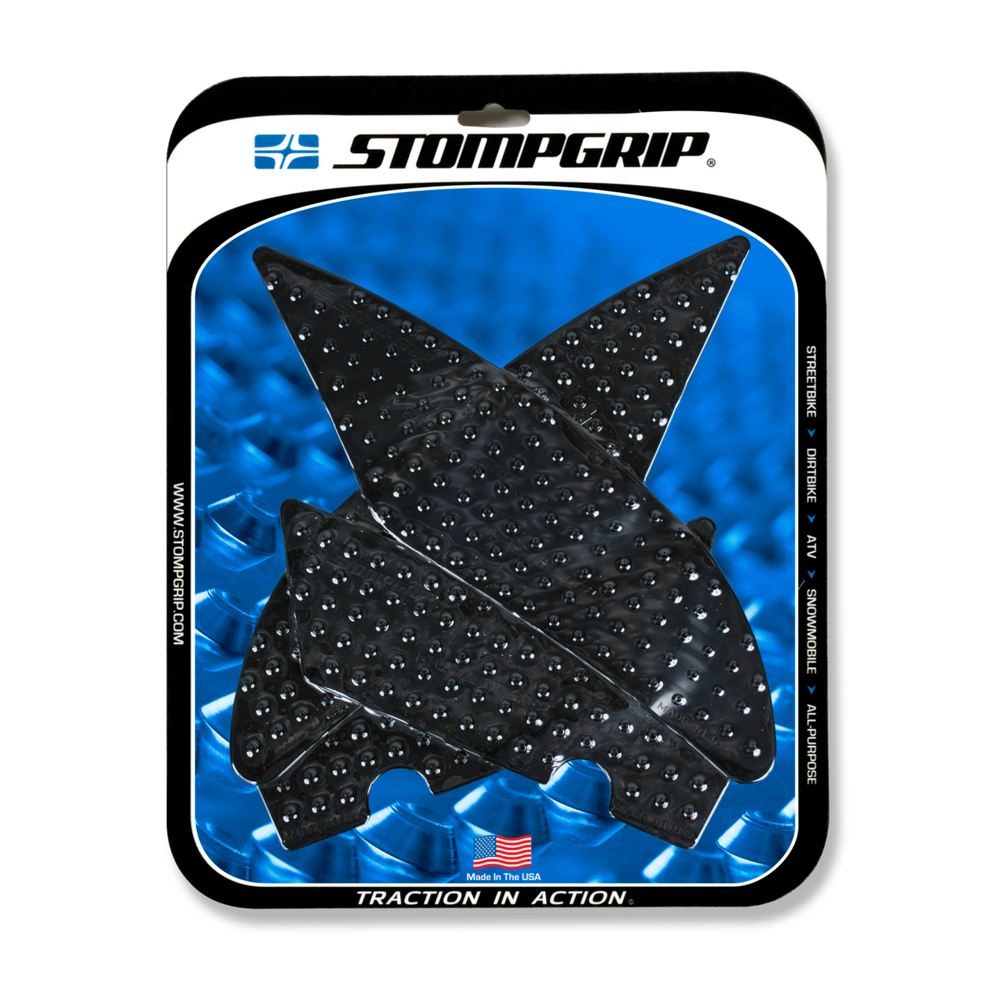 Stompgrip Volcano Tank Grips Black for Yamaha YZF-R6 17-19