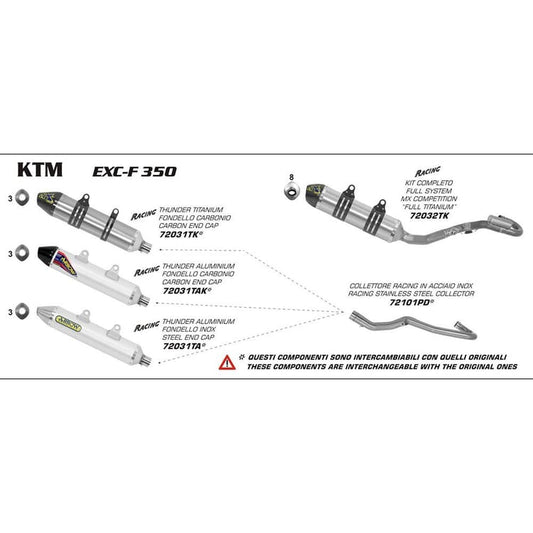 Arrow KTM EXC-F 350 Stainless Collector