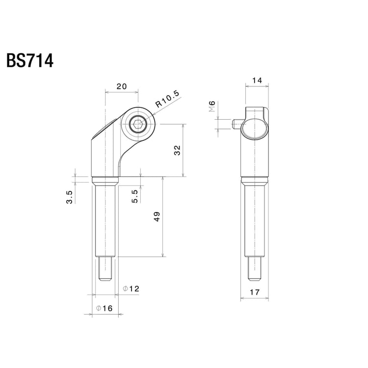 Rizoma BS714B Single Mirror Adapter