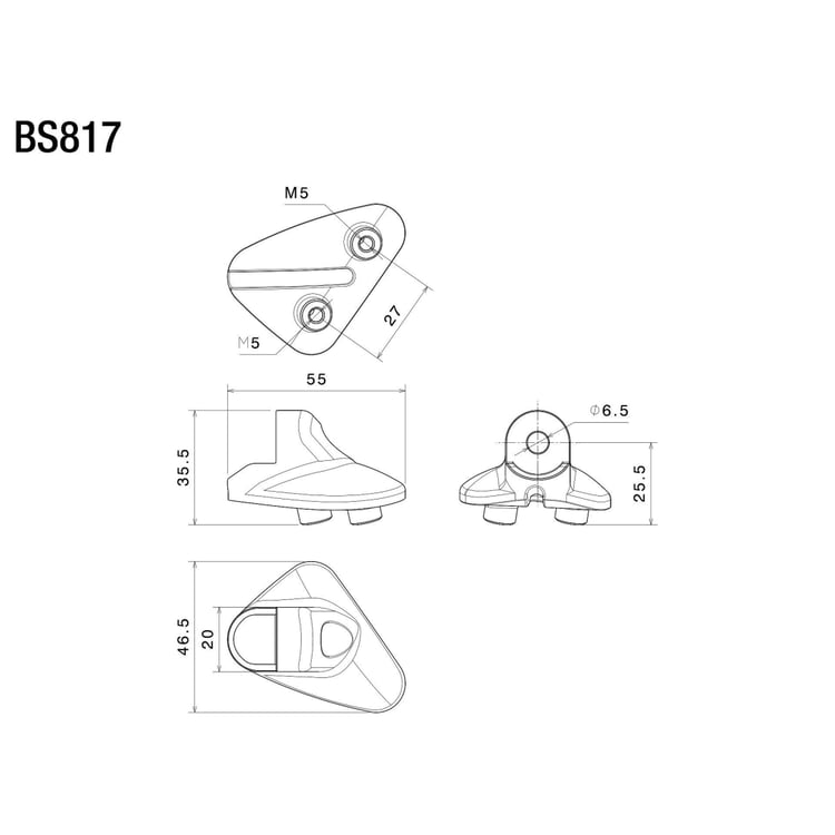 Rizoma BS817B Pair Mirror Adapters