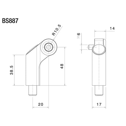 Rizoma BS887B Single Mirror Adapter