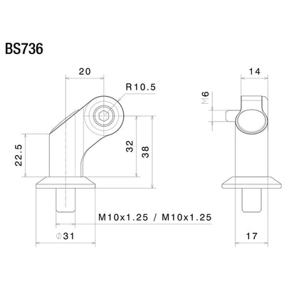 Rizoma BS736B Single Mirror Adapter