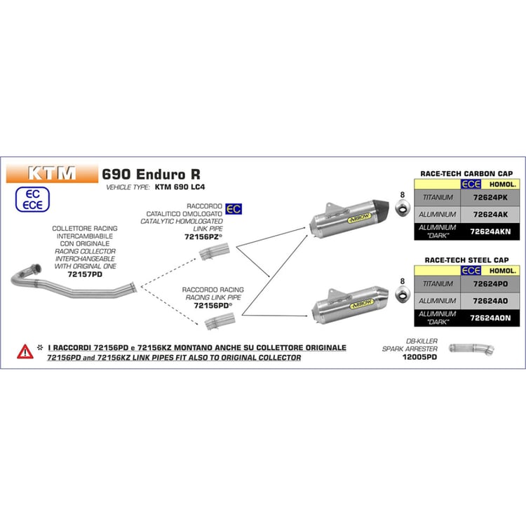 Arrow KTM 690 Enduro R/SMC R Race-Tech Titanium with Carbon End Cap Silencer