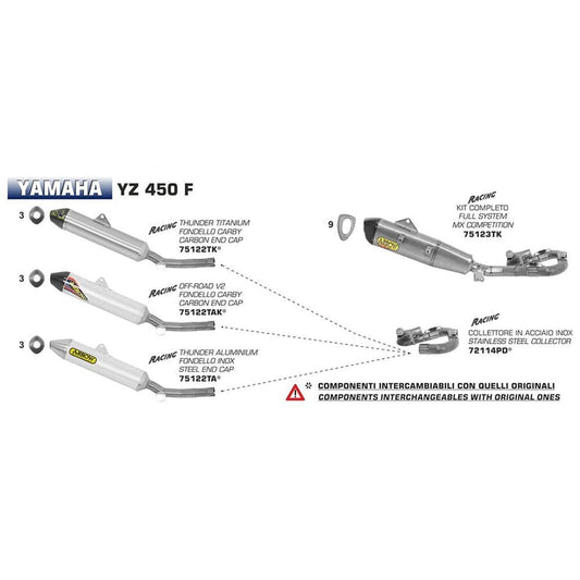 Arrow Yamaha YZ450F Racing Stainless Collectors