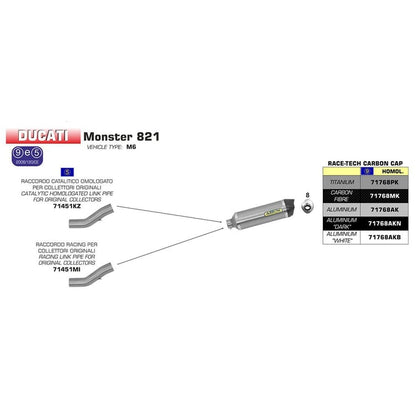 Arrow Ducati MultiStrada 1200 Race-Tech Aluminium Dark with Carbon End Cap Silencer